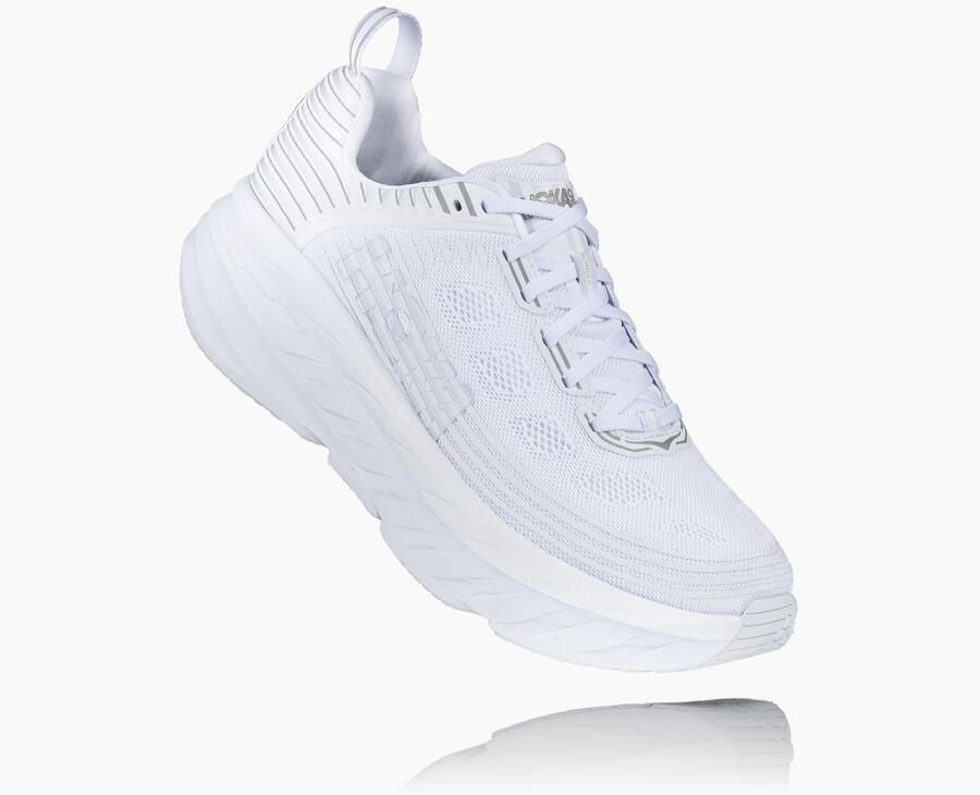 Hoka One One Running Shoes Mens White - Bondi 6 - 75308TLSR